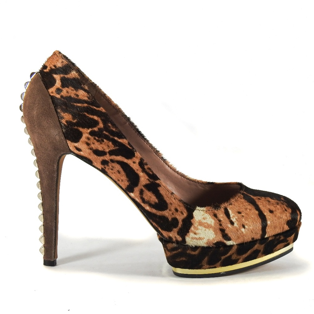 Vince Camuto Leopard Pony Platform Stellitos